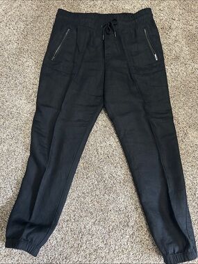 Athleta Black Cropped Jogger Pants with Zipper Pockets
